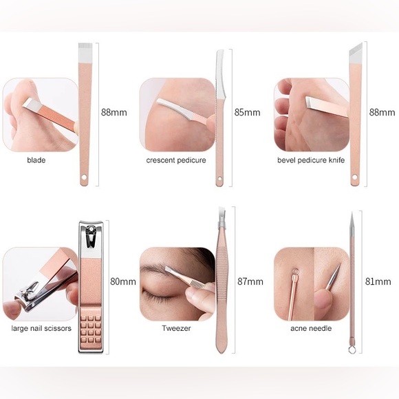 Nail Clipper Grooming 10pc Tool Set….Rose Gold - Picture 6 of 6